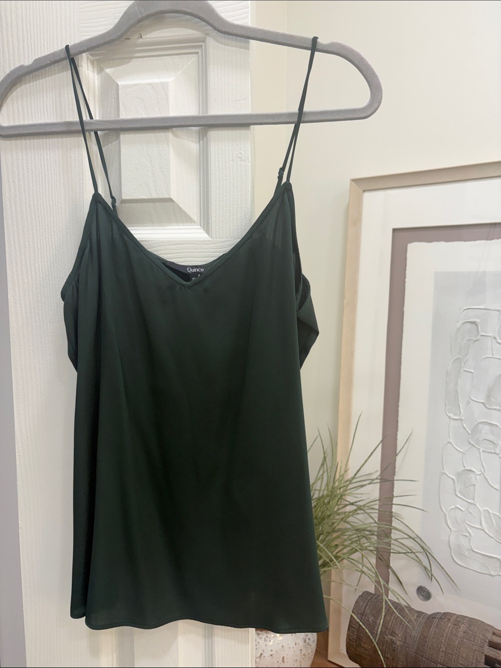 NWT Dark Green Quince Washable Silk Camisole